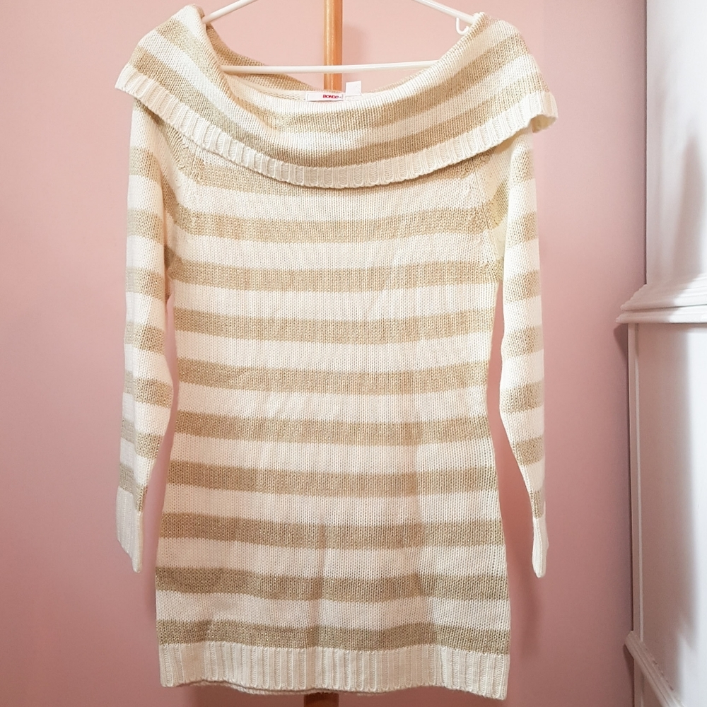 BNWT Bongo sweater, cream & beige & gold